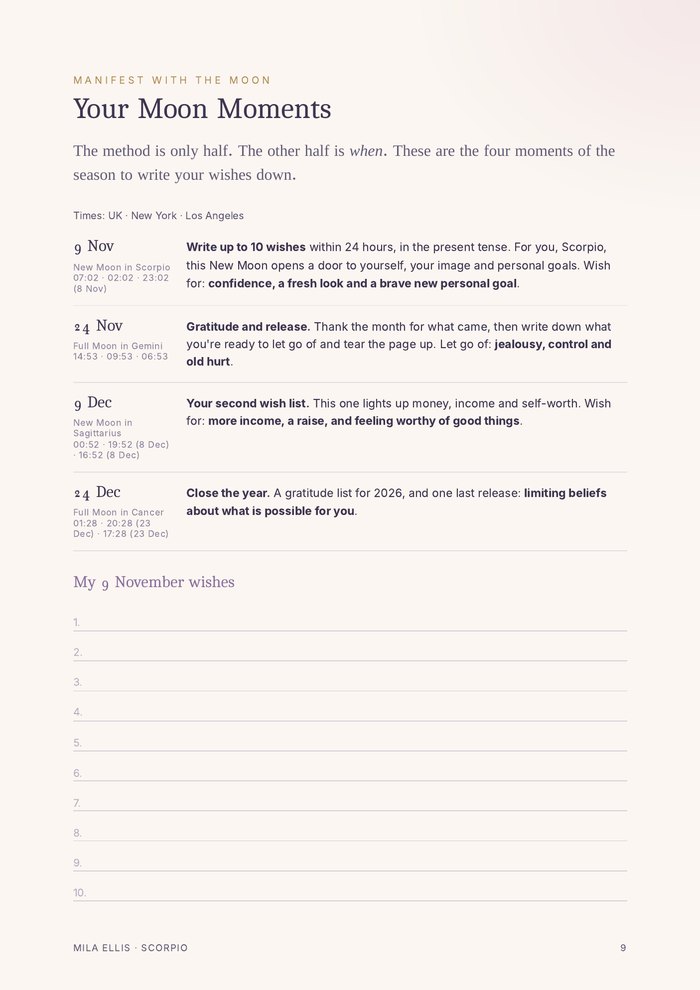 Your Moon Moments: what to wish for at each New and Full Moon