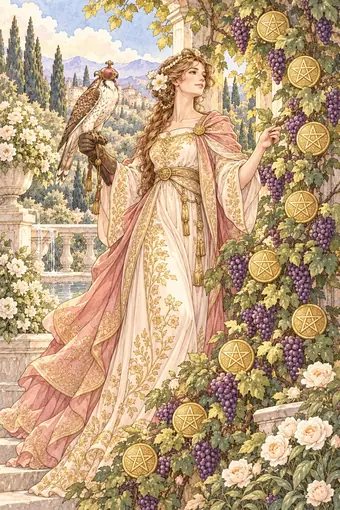 Nine of Pentacles tarot card