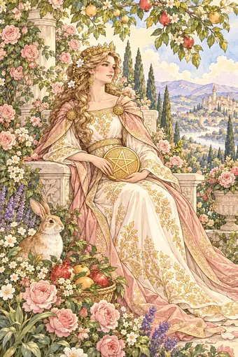 Queen of Pentacles tarot card