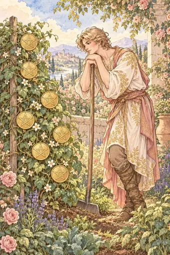 Seven of Pentacles tarot card