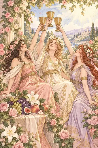 Three of Cups tarot card