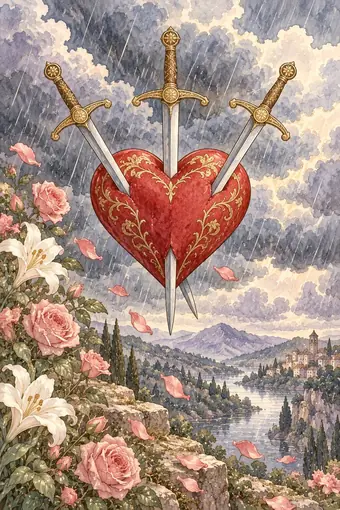 Three of Swords tarot card