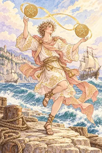 Two of Pentacles tarot card